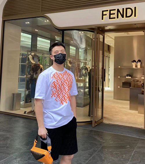 芬迪刺绣纯棉短袖t恤