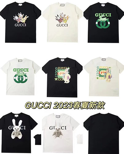 Gucci动物字母圆领短袖T恤