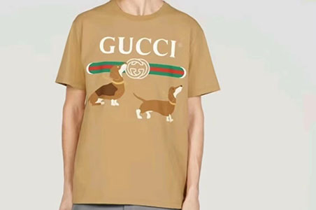 Gucci动物字母圆领短袖T恤