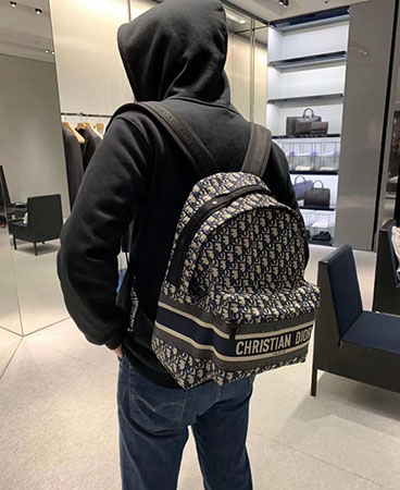 迪奥满印Qblique双肩背包