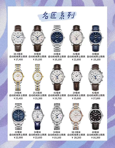 浪琴名匠手表怎么调日期和时间