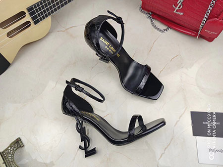YSL 圣罗兰水钻扣高跟凉鞋