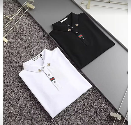 gucci男士短袖小蜜蜂polo衫