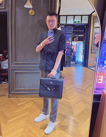 爱马仕男士公文包图片