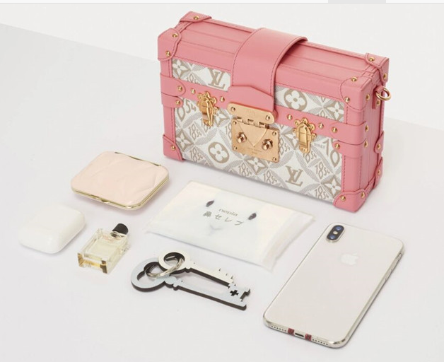 lv粉色PETITEMALE盒子斜挎包M59506