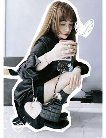 23s香奈儿chanel爱心包双子链条包