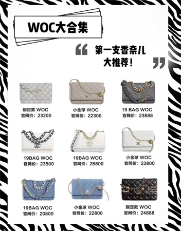 香奈儿羊皮woc链条单肩斜挎包