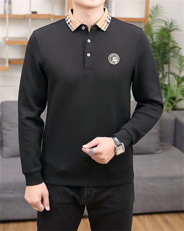 中年男人长袖POLO衫