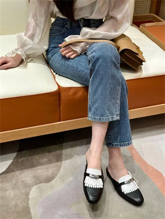 爱马仕流苏穆勒拖鞋
