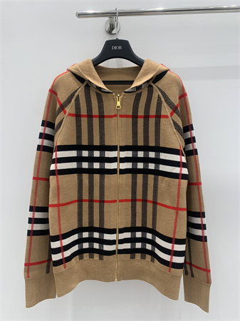 2024巴宝莉双面可穿拉链帽衫  Burberry早秋针织新款开衫