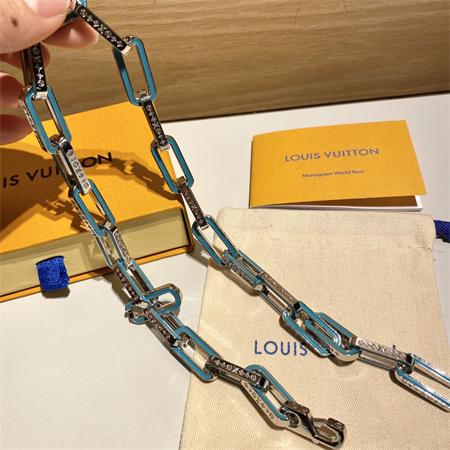 Lv古巴竹节拼色项链