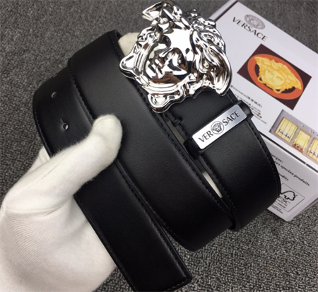 商务人士喜欢的原单高货范思哲男士美杜莎腰带平滑扣真皮皮带