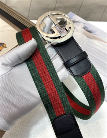 古驰帆布互扣式4.0腰带