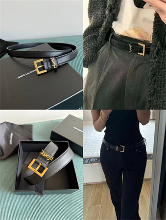 Ysl复古腰带黑银黑金女士C位单品 一秒升级高级感穿搭