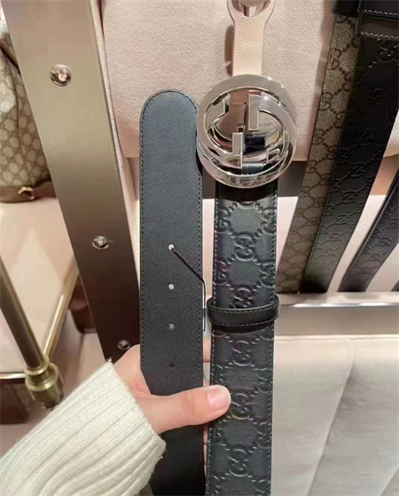 Gucci双G宽版4.0印花腰带