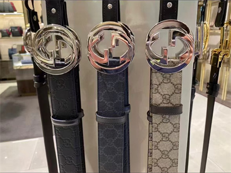 Gucci双G宽版4.0印花腰带