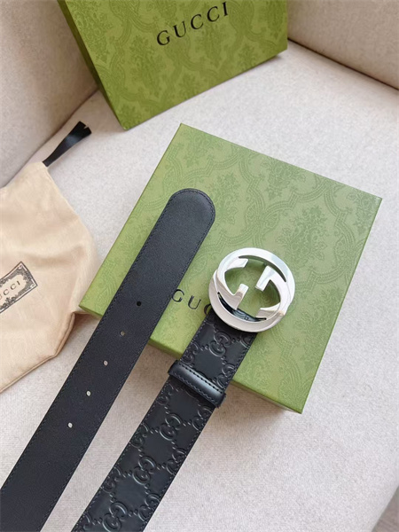Gucci双G宽版4.0印花腰带